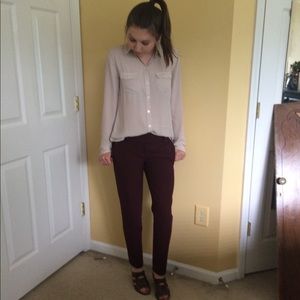 Burgundy Loft ankle pant